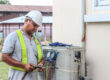 Texas summer AC maintenance on a central condenser in San Antonio