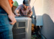 Technician performing heating tune up San Antonio home