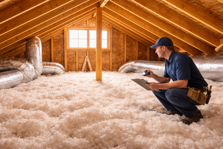 Attic insulation upgrade reducing insulation heating costs in a Texas home