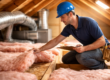 technician checking poor insulation affecting AC efficiency in attic