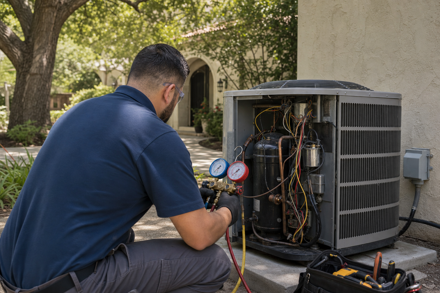 ac repair san antonio inspection at a San Antonio area home
