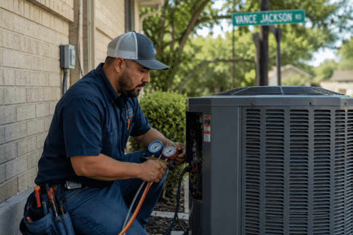 ac repair inspection at a San Antonio area home