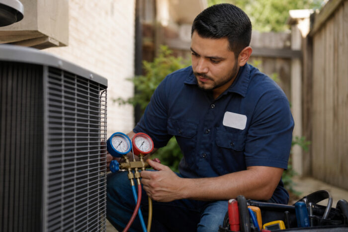 ac repair san antonio inspection at a San Antonio area home